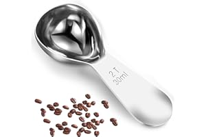 Hshenjhu Cucchiaio Dosatore, 30ml Cucchiaino Dosatore per Caffè, Acciaio Inox Cucchiai Dosatori con Manico Corto, per Caffè Macinato, Tè, Latte in Polvere, Farina（Argento)