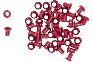 Craftelier - Lot de 50 Mini Oeillets Idéal pour le Scrapbooking et l'Artisanat | Valable pour Différents Matériaux | Taille Diamètre Intérieur 3 mm et Extérieur 5 mm - Couleur Bordeaux