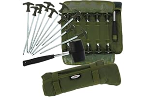 DNA LEISURE NGT Carp Coarse Fishing Bivvy 10x 8" Tent Umbrella Camping Guy Rope Pegs Mallet Set Roll