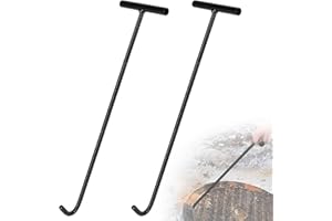 DBREAKS 2pcs Gancho De Tapa De Alcantarilla, 100cm Tapa de Alcantarilla Gancho, Elevador de Tapas de Alcantarilla Elevador de Tapas de Pozos