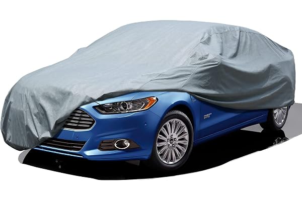Leader Accessories Housse de Voiture complète Protection de Base 3 Couches Protection UV Housse de véhicule Respirante Ajustement Universel (Berline-574x160x127cm,Gris Clair)