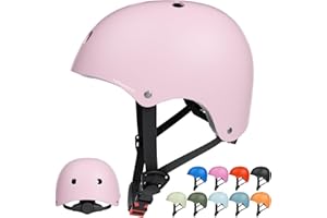 ‎KORIMEFA KORIMEFA Fahrradhelm Kinder Schonerset Skaterhelm Protektoren Schützer Inliner Schutzausrüstung Knieschoner Set Helm 3-13 Jahre Fahrrad(Pink(7st),S)
