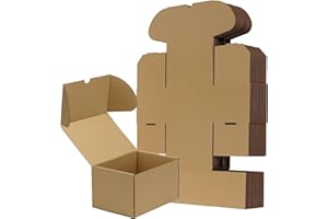 RLAVBL 25 Cardboard Boxes 7x5x4in(17.8x12.7x10.2cm) Brown Shipping Box, Kraft Corrugated Small Mailing Boxes