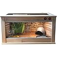Reptile House YCDJCS s Inclined Plane Box Vivarium Lizard Tortoise Snake Cage Glass Tank Transport Box Pet Shop Box Cat Dog Pet (Color : Brown, Size : 50 * 30 * 33cm)