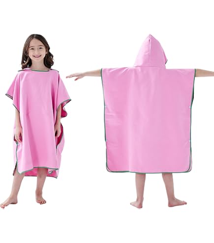 Poncho De Plage Licorne Arc-en-ciel En Microfibre - Serviette à Capuche Pour Enfants, Taille S 70x85cm