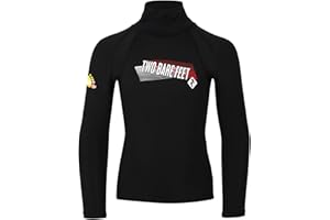Two Bare Feet Kids Thermal Fleece Lined Rash Vest - UV50 Protection Surf Base Layer, Wetsuit Swimming Tops for Surfing