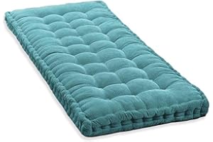 GGOTY Coussin de banc 2/3 places, 100 cm/120 cm d'épaisseur - Coussin de banc pour maison, jardin, terrasse (100 x 40 cm, bleu)