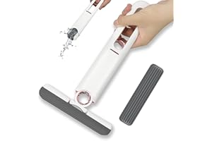 ZARADU Mini Vadrouille De Nettoyage - Mini Vadrouille Portable - Mini Vadrouille Mains Libres - Vadrouille Auto-Serrante，pour Les Fenêtres, Les Sols, Les Carrelages Muraux, Les Voitures, Etc