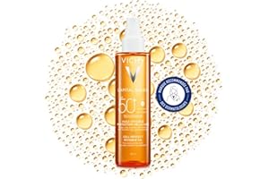 Vichy, Capital Soleil, Huile Solaire SPF50+, Visage, Corps et Cheveux, Résiste à l'Eau, Protection Très Large Spectre UVA et UVB, Tous Types de Peaux, 200 ml