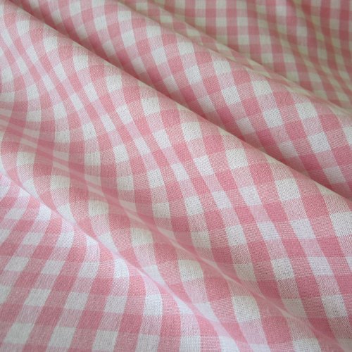 Stoff Meterware Bauernkaro rosa weiß Karo kariert Landhaus Gardine
