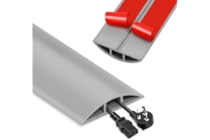 GUITTLY Kabelschutz, Selbstklebende Boden kabelwanne, 1,5 Meter Lang, Zum Verstecken Von Kabeln Oder DräHten In Wohnungen, BüRos, Turnhallen, Konzertkabeln (Grau)