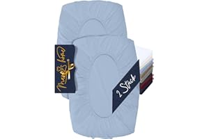 ‎MARIE´S HOME Marie´s Home 2er Pack Kissenbezug für Nackenstützkissen - Kopfkissenbezug für Nackenkissen - Spannbezug und Kissenbezug 1627.2372, S (30-35 x 45-50 cm), hellblau