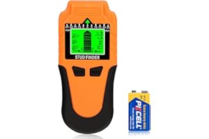 AQUOTA Scanner mural 6 en 1 – Détecteur de montants amélioré avec écran LCD et alarme audio, capteur mural précis pour bois, métal, fil sous tension AC, solive, tuyau et câble