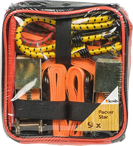 kwb Spanngurte-Set 983800 (in Transport-Tasche zur Ladungssicherung, inklusive 2 Gepäckspanner, 2 Ratschenspanngurte 2-teilig, 2 Zurrgurte, 1 Warnflagge) - 2