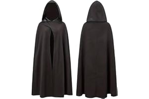 COSTUMED Déguisement de vampire - cape noire avec capuche - déguisement pour Halloween et carnaval - enfants et adultes