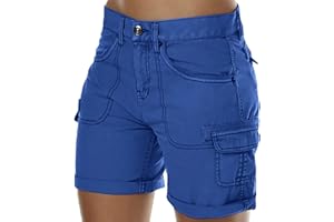 Buetory Women's Hiking Cargo Shorts Lightweight Summer Workout Bermuda Shorts Outdoor Casual Cotton Athletic Travel Shorts