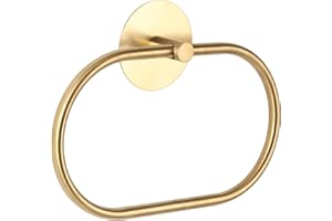 Meplait Towel Ring, Self Adhesive Bathroom Towel Holder Stainless Steel Hand Towel Holder Wall Mounted Towel holder for Bath Accessories (Gold)