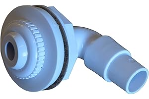 SPIRATO Einlaufdüse für Stahlwandbecken Einströmdüse weiß mit Winkelanschluss 32-38mm