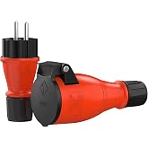 Electrical Male Plug Plug | Schuko Plug / Socket Set Rubber IP54 | Male and Female | Extension | Rubber and Plastic | Outdoor