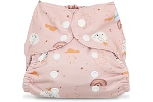 babygoal Baby Cloth Cover for Prefolds,Flats or Fitted Diapers– Adjustable, Reusable, Waterproof Swim Diaper Cover for Newborns,Preemies 5-17lbs SDCFN-NK120-B