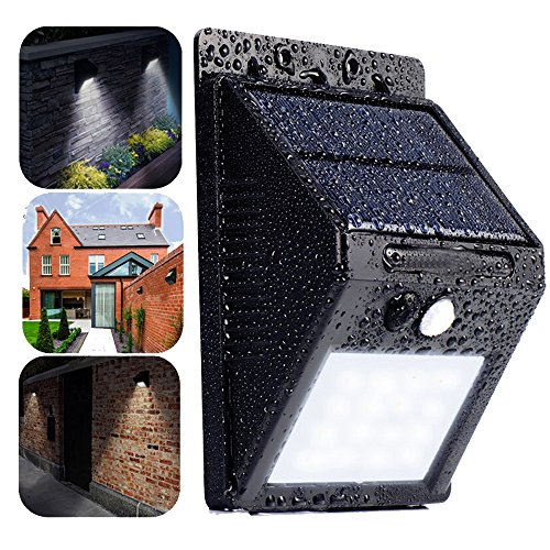 Lampe Solaire,20LED Solar Power PIR Eclairage Exterieur Imperméable Sans Fil Détecteur de Mouvement,Éclairage de Sécurité Extérieur Eclairage mural Pour Jardin, Patio, Terrasse, Cour, Accueil(1pcs)