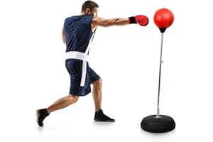 Dripex Punching Bag with Stand, Height Adjustable Boxing Bag Free Standing for Speed, Reaction & Fitness Training - Stress Relief Workout for Adults, Teens & Kids - Home Gym Use
