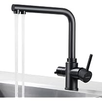 3-in-1 Küchenarmatur Aus Messing – Mit 360° Schwenkbarem Auslauf, Für Kalt-, Warm- Und Reinwasser, Keramik-Kartusche, 22x20 Cm