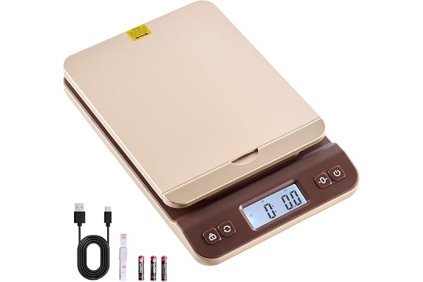 VEVOR Digital frakt postvåg, 2,8 g hög noggrannhet, 39,9 kg postvåg med hållare/tara/automatisk avstängningsfunktion, flip-hå