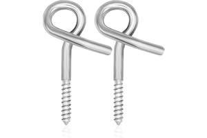 everlar® Crochet de sécurité à visser M10 I 2 pcs. I Crochets de plafond très résistants avec filetage I Crochets de sécurité pour l'utilisation dans le bois & avec cheville dans la pierre & le béton