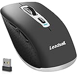 LeadsaiL Wireless Rechargeable Bluetooth Mouse,Slim Silent Mobile Mouse 2.4G/Bluetooth 4.0 Portable Cordless Mice with USB Re