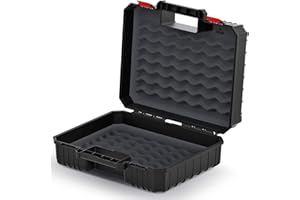 ‎KISTENBERG Kistenberg Maschinenkoffer Werkzeugkasten Werkzeugkiste für Elektrowerkzeuge Toolbox (mit Schaumstoff Einlage innen, staubdicht, schwarz, 384 x 335 x 144 mm)