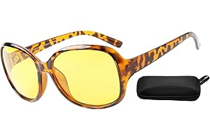 I-Sential Anti Glare Polarised Night & Day Driving Glasses Womens Lightweight Comfortable Stylish Frame Hard Case & Cloth