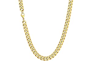U7 Stylish Cuban Chain for Men Women, Silver/18K Gold/Black Tone, Sturdy and Strong Chain Necklace, Width 3/6/9/12mm, Length 14"/18"/20"/22"/24"/26"/28"/30", Send Gift Box