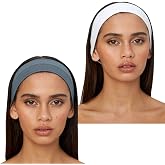 2'li Kombin Sa&ccedil; Bandı Seti - Elastik Kaymaz İnce Esnek Pamuk Emici Kadın Sa&ccedil; Bandı Bandana, Unisex Spa Koşu Yoga Pilates Bisi