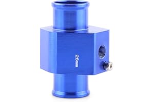Adaptateur de Capteur de Température, Keenso Sonde Température de l'Eau Joint de Tuyau de Radiateur Universel en Alliage Aluminium 26mm - 40mm Bleu (28MM)