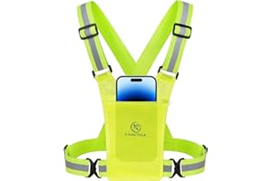 KAMCYCLE Hi Vis Reflective Running Vest Gears with Pocket, Top Reflector Vest High Visibility,Reflectors Clothing, jogging Hiking Cycling