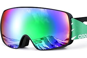Odoland Children's Ski Goggles Snowboard Goggles for Boys and Girls, Helmet Compatible Mirrored Snow Goggles UV Protection Anti-Fog for Skiing Skating