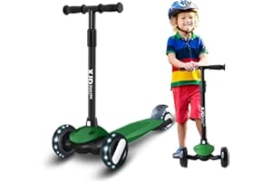 XJD Patinete niño Scooter Desmontable Manillar Ajustable con Cerradura de Dirección con LED Luces Carga Máxima 50kg Patinete de Tres Ruedas para Niños de 2 a 8 Años