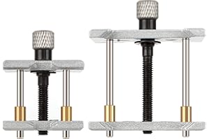 Haisheng 2PCS Soporte para Movimiento del Reloj Soporte Reloj Herramientas para Reparar Relojes Caja de Movimiento para Relojes Base Movimiento Reloj Accesorios Reloj Adjustable (2 Tamaños, Plata)