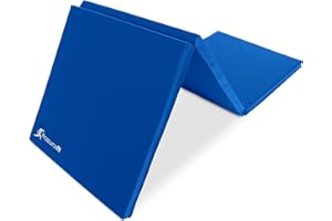 ProsourceFit Tri-Fold Folding Thick Exercise Mat 6’x2’ with Carrying Handles for MMA, Gymnastics, Stretching, Core Workouts