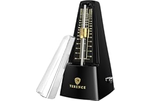 TERENCE Metronomo Meccanico Metronomo Alta Precisione per Pianoforte Tamburo Violino Chitarra Basso Suono Forte Tempo da 40 a 208 bpm Metronomi per Principianti Adulti e Bambini Nero