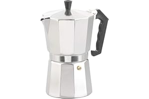 Cucina di Modena Espresso Campingkocher: Espresso-Kocher für 9 Tassen, 400 ml, für Gas- & Elektroherde geeignet (Espressokocher für unterwegs, spressokocher Outdoor, Camping Wasserkocher)