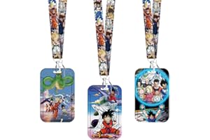 OBLRXM 3PCS Dr-agon B-all Funda de Tarjeta de Identificación,Dr-agon B-all Porta Tarjetas Identificativas,Lanyard con Tarjetero,Cuello Cuerda con Porta Credencial para Llaves,Tarjetas de Identificación