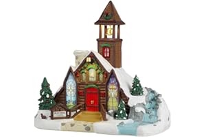 LEMAX Edificio illuminato led "Bear Creek Chapel" in resina H21.2 x 23 x 15.8 cm
