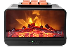 MAROMAMIX Wax Melt Warmer - 3D Dynamic Flame Fireplace Wax Warmer Electric Wax Burner, Wax Melter for Scented Wax with 4 Timer Auto Shut Off PTC Heating Oil Burner for Home Fragrance Office Decor Gift