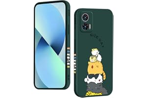 YUXING Silicone Cover per Motorola Edge 30 Neo - Moda Modello Carino Custodia Design Sottile Slim Cover Antiurto, Antiscivolo Elegante, Protezione Totale (Cat,Green)