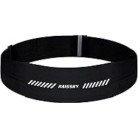 Laufgürtel Damen & Herren – Wasserdichte Handytasche, 2 Reißverschlusstaschen, Verstellbar (60–140 Cm), Für Sport & Reisen, Schwarz