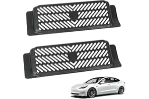 SOEKODU Kit di Protezione della griglia di sfiato del flusso d'aria del coperchio di sfiato sostituzione per Tesla Model 3, Perchio di Protezione Condizionata Sotto la maschera di sfiato del sedile, 2 pezzi