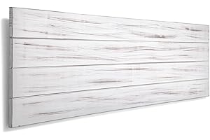 SUENOSZZZ-ESPECIALISTAS DEL DESCANSO Cabecero de Cama de Madera TREVINCA Color Blanco Vintage para Pared. Cabecero de Tablas Horizontales. Estilo Vintage, para Camas de 150