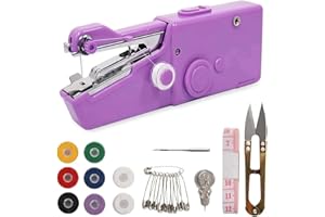COAVEL Maquina de coser de mano pequeña. Mini maquina de coser portátil electrica morada